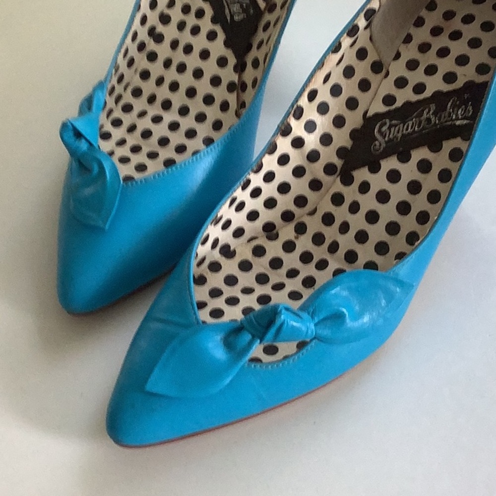 Vintage Pumps fro early 90’s SugarBabies Turquoise - Picture 2 of 9